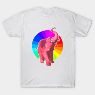 Pink Elephant Rainbow T-Shirt